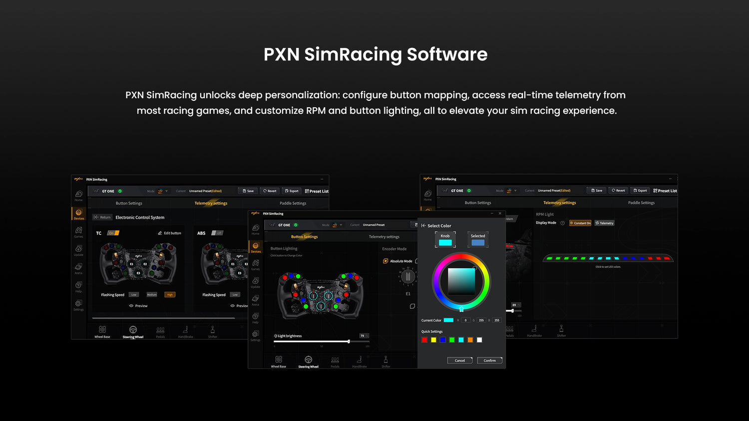 PXN SimRacing Software for Further Customization