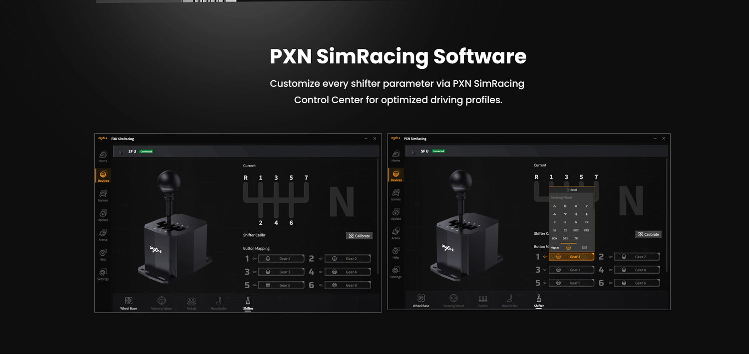 PXN SF U H Pattern Shifter with PXN SimRacing Software