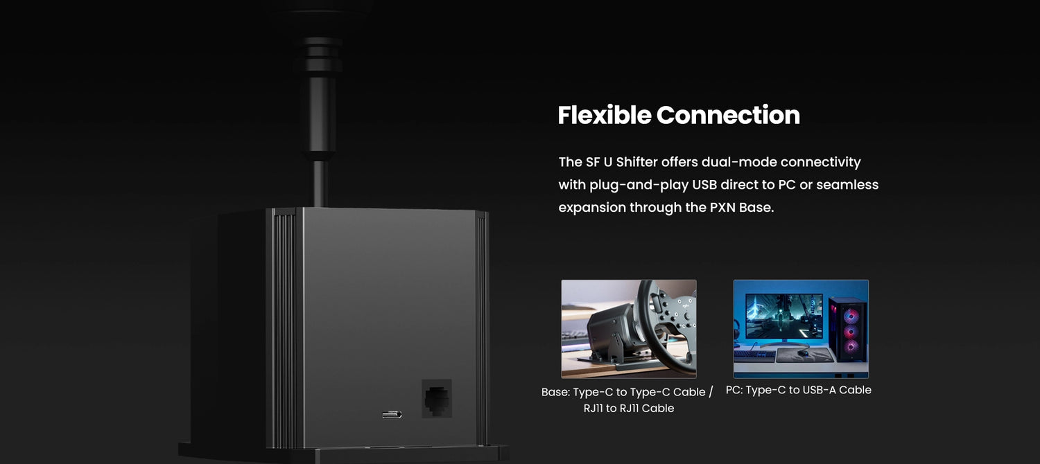 PXN SF U Sim Racing H Pattern Shifter with Flexible Connection