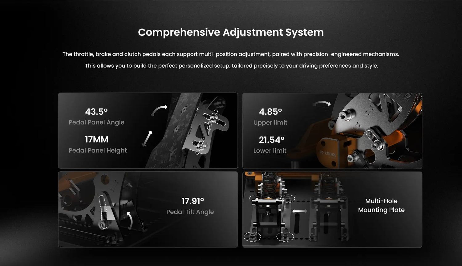 PXN Vector X Load Cell Pedals with Comprehensive Adjustment System
