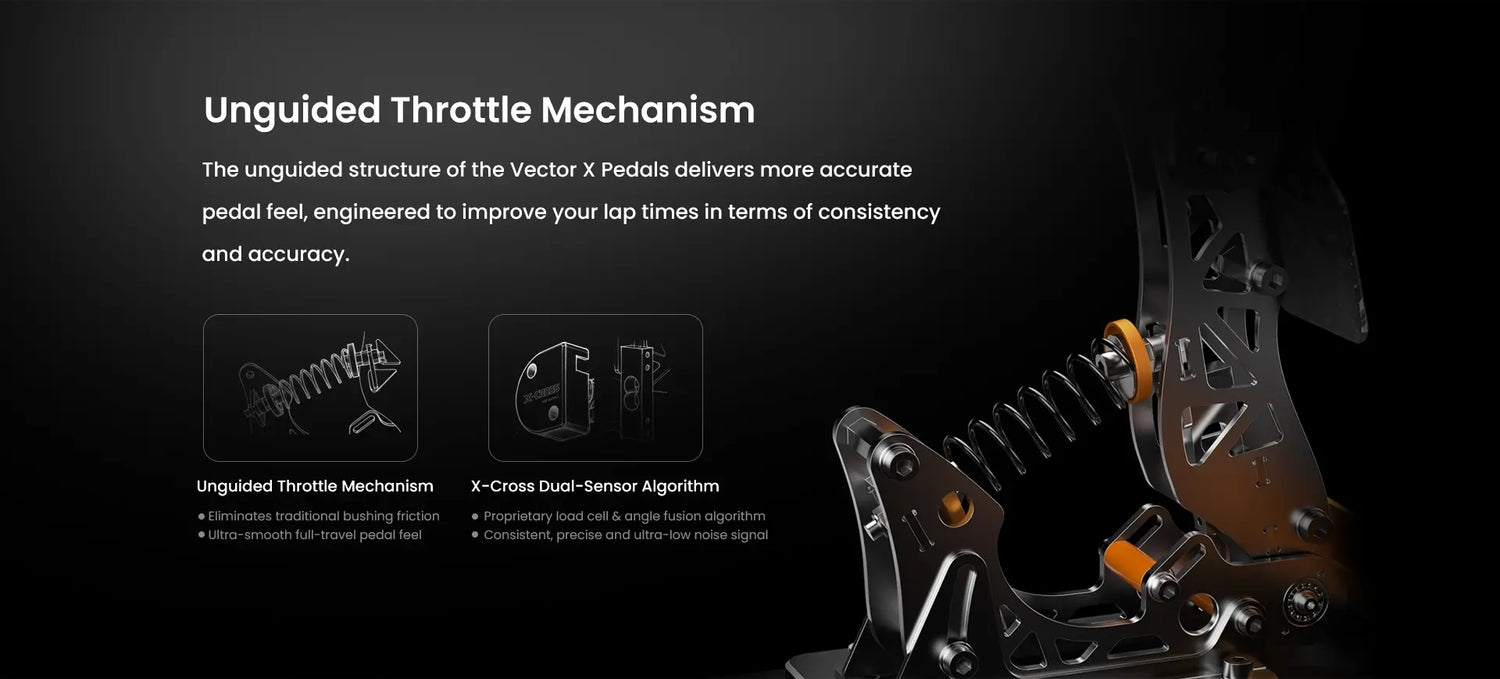 PXN Vector X Sim Racing Throttle Pedal with X-Cross Dual-Sensor Fusion Algorithm