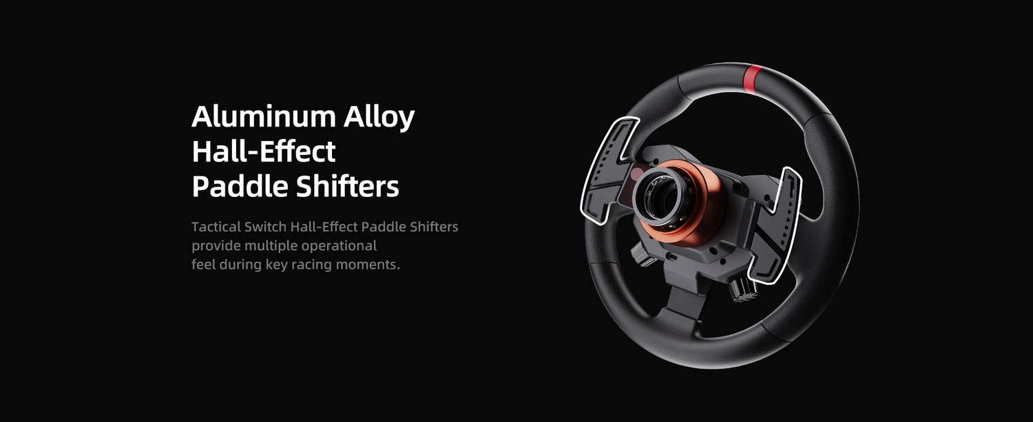 PXN W AS Sim Racing Steering Wheel with Aluminum Alloy Hall Effect Paddle Shifters